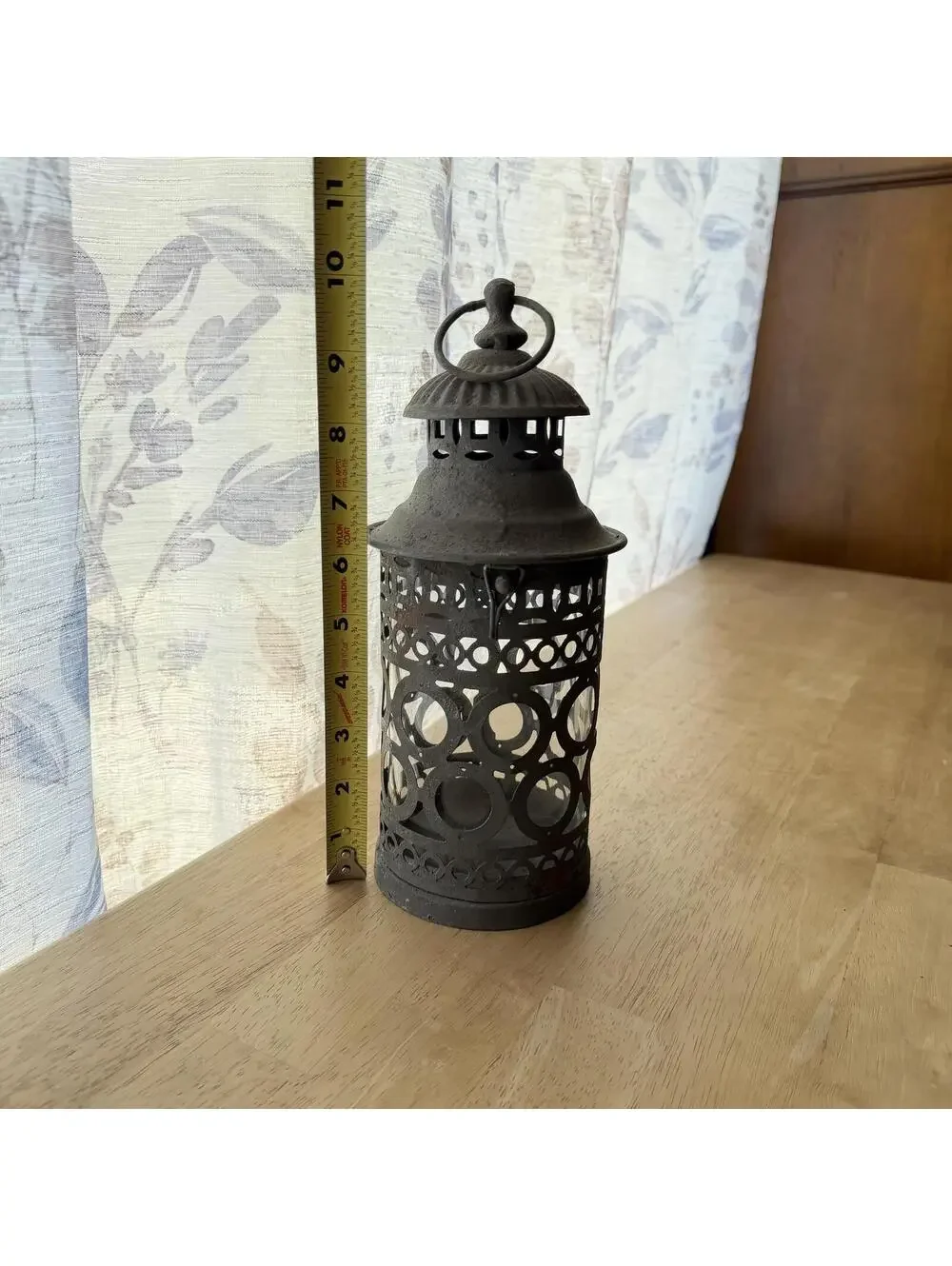 Decorative Metal Lantern Candle Holder with Lidded Top